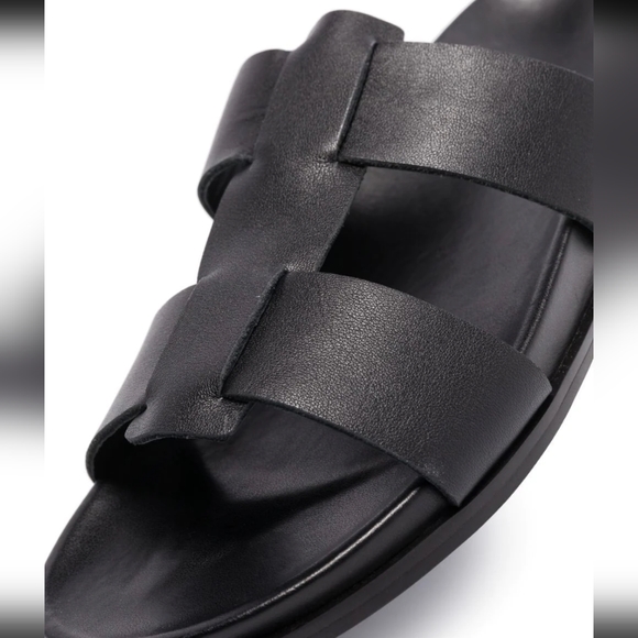 🖤 New St Agni Axel Black Leather Leren fisherman sandals, size 37 - Picture 4 of 5